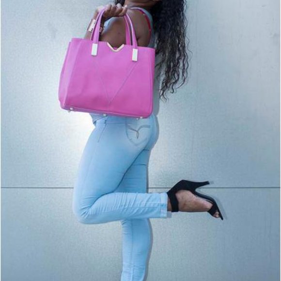 Tatou Light Blue Italian Leather Handmade Bag - Picture 6 of 7